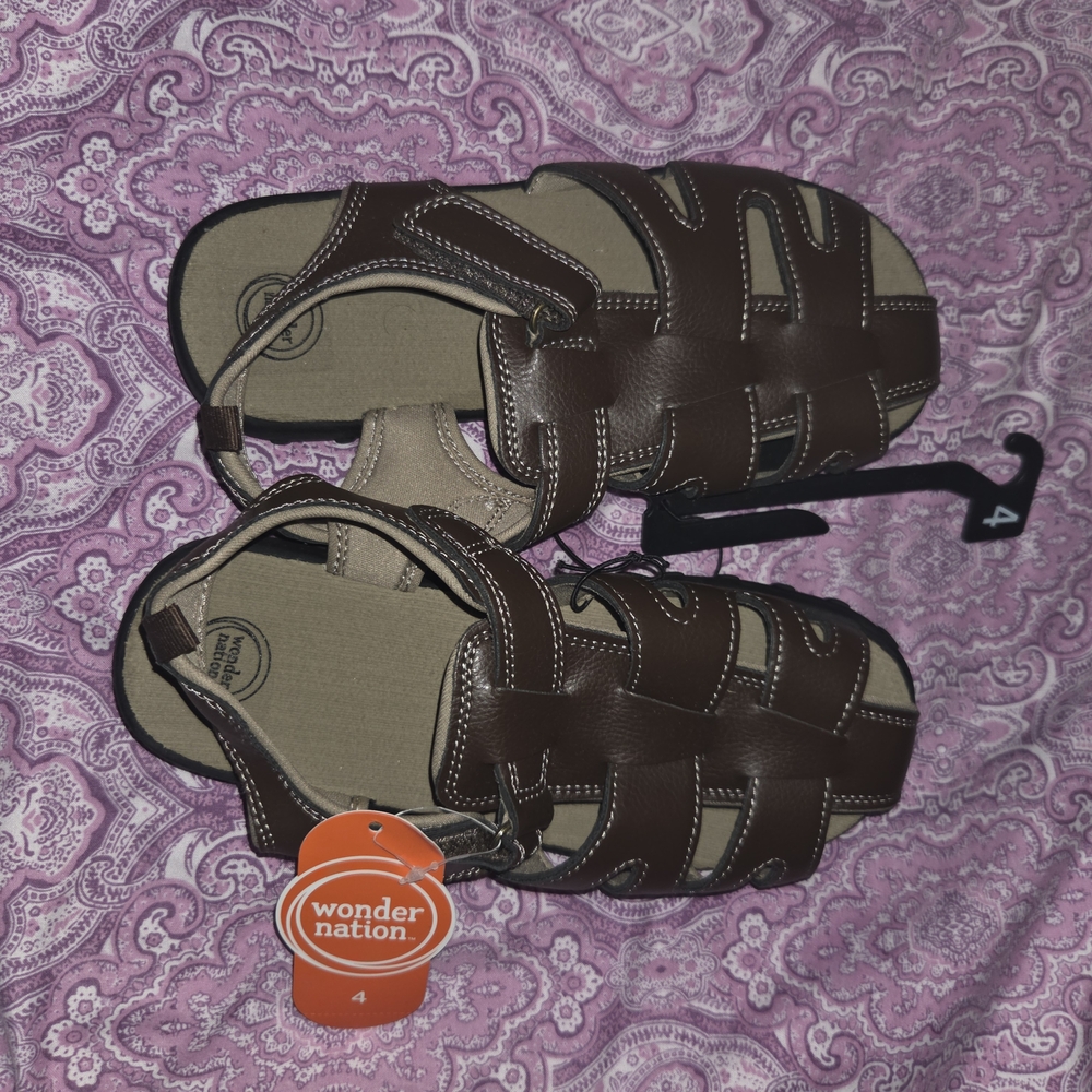 Wonder Nation Dark Brown Sandals